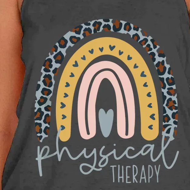 Rainbow PT PTA Therapy Physical Therapist Women's Knotted Racerback Tank