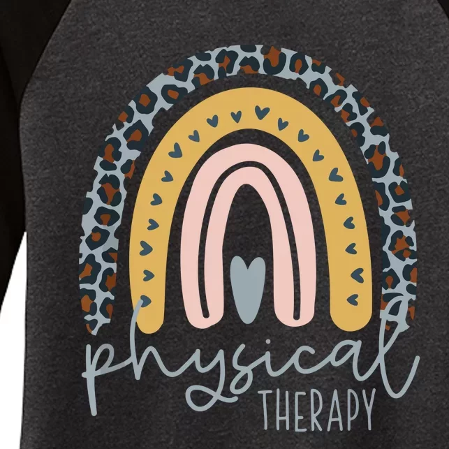 Rainbow PT PTA Therapy Physical Therapist Women's Tri-Blend 3/4-Sleeve Raglan Shirt