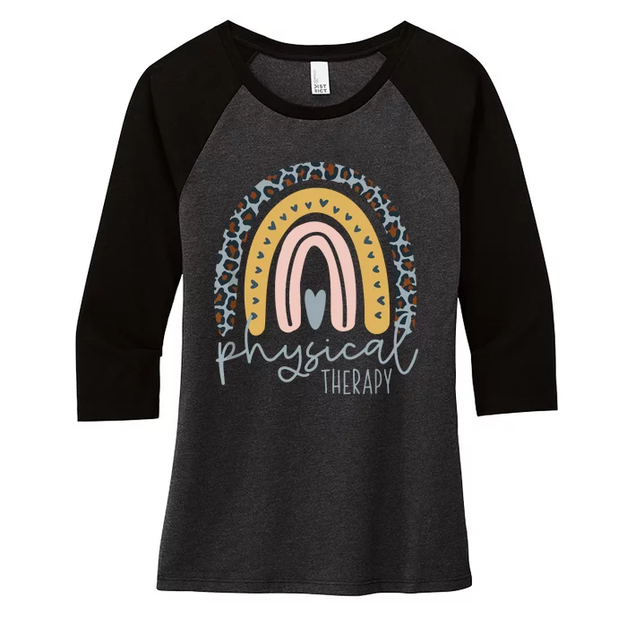 Rainbow PT PTA Therapy Physical Therapist Women's Tri-Blend 3/4-Sleeve Raglan Shirt