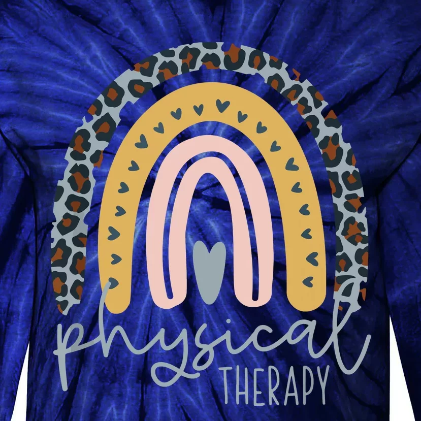 Rainbow PT PTA Therapy Physical Therapist Tie-Dye Long Sleeve Shirt