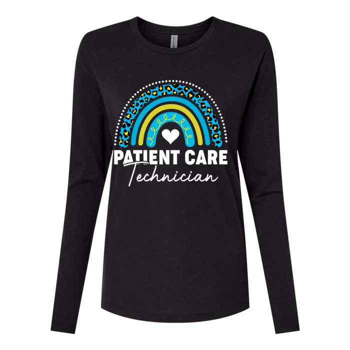 Rainbow Pct Patient Care Technician Healthcare Assistants Gift Womens Cotton Relaxed Long Sleeve T-Shirt