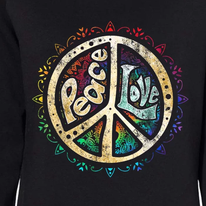 Retro Psychedelic Peace Sign Hip Funky Radical Great Gift Womens California Wash Sweatshirt