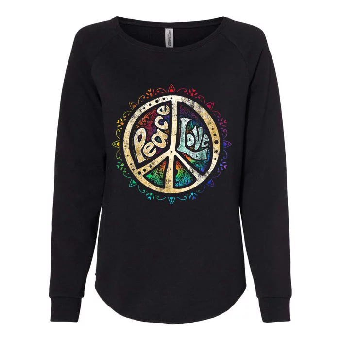 Retro Psychedelic Peace Sign Hip Funky Radical Great Gift Womens California Wash Sweatshirt