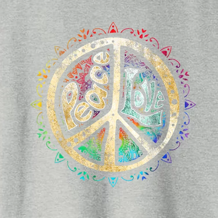 Retro Psychedelic Peace Sign Hip Funky Radical Great Gift Women's Crop Top Tee