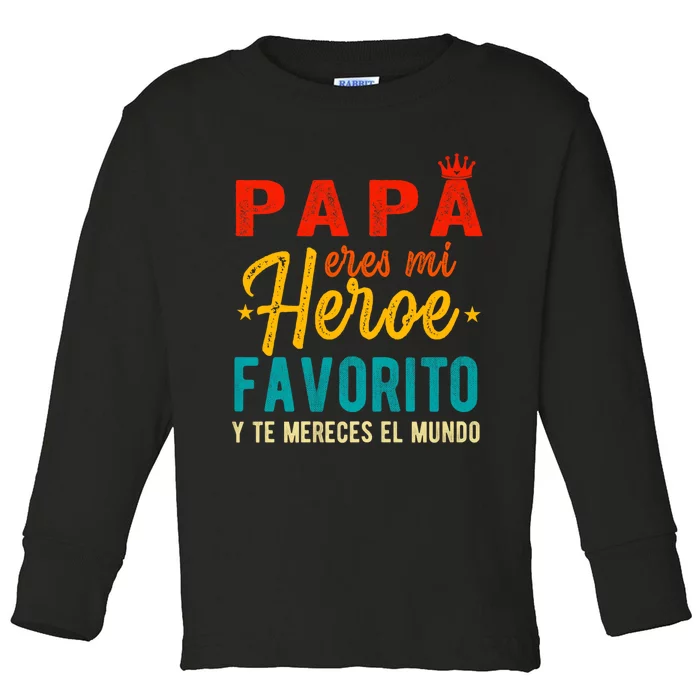 Regalos Para Papa Dia Del Padre Camiseta Mejor Papa Mundo Toddler Long Sleeve Shirt