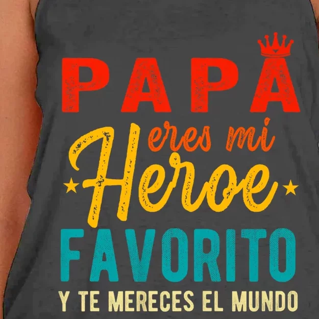 Regalos Para Papa Dia Del Padre Camiseta Mejor Papa Mundo Women's Knotted Racerback Tank