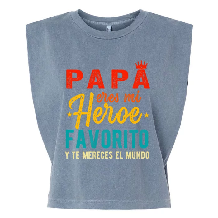 Regalos Para Papa Dia Del Padre Camiseta Mejor Papa Mundo Garment-Dyed Women's Muscle Tee