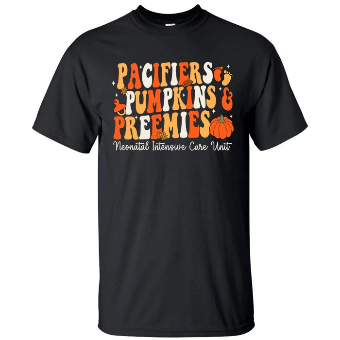 Retro Pacifiers Pumpkins Preemies Thanksgiving Nicu Nurse Tall T-Shirt