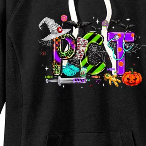 Retro Pct Patient Care Technician Halloween Spooky Season Women's Fleece Hoodie