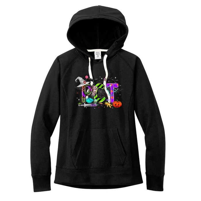 Retro Pct Patient Care Technician Halloween Spooky Season Women's Fleece Hoodie