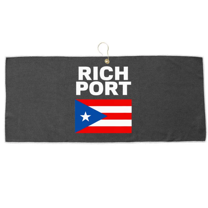 Rich Port Puerto Rico Flag Boricua Puerto Rican Pride Large Microfiber Waffle Golf Towel