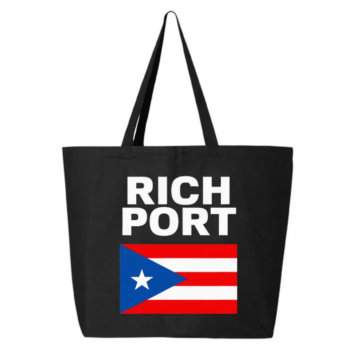 Rich Port Puerto Rico Flag Boricua Puerto Rican Pride 25L Jumbo Tote