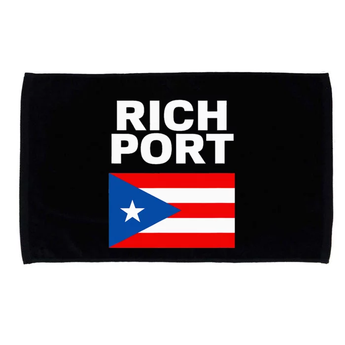 Rich Port Puerto Rico Flag Boricua Puerto Rican Pride Microfiber Hand Towel