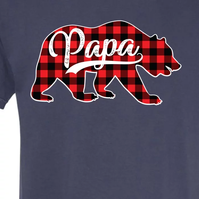 Red Plaid Papa Bear Matching Pajama Family Funny Gift Garment-Dyed Heavyweight T-Shirt