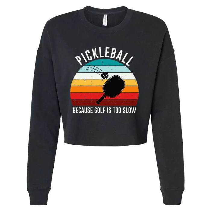 Retro Pickleball Player Design Paddle Sports Cool Pickleball Cropped Pullover Crew