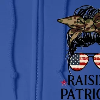 Raising Patriots Patriotic Mom Gift Full Zip Hoodie