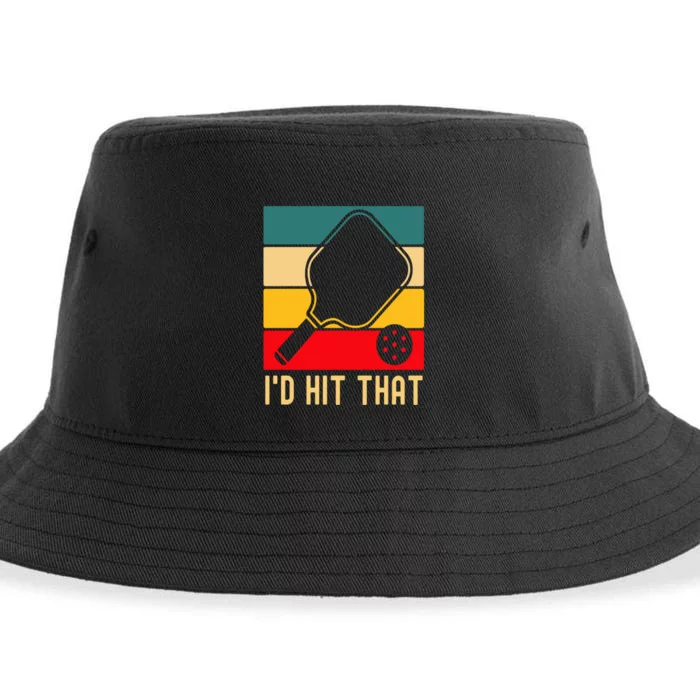 Retro Pickleball Player Gifts Funny I'd Hit That Pickleball Sustainable Bucket Hat