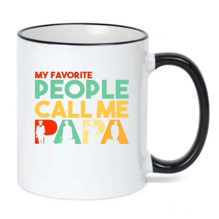 Retro Papa Pilot Dad Funny Fathers Day Cool Gift Black Color Changing Mug