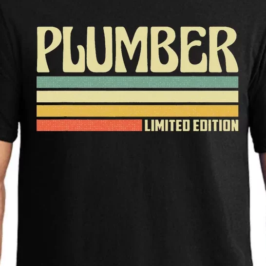 Retro Plumber Profession Job Title Co Worker Idea Pajama Set