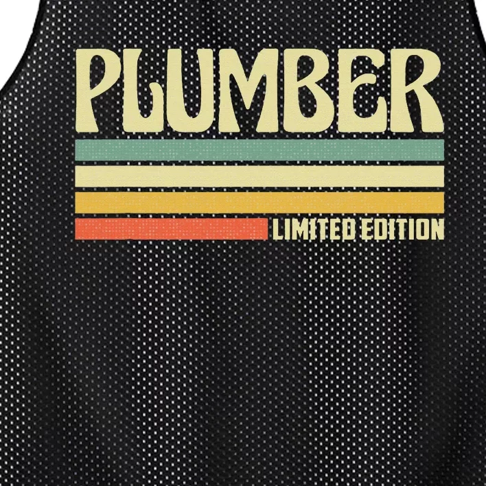 Retro Plumber Profession Job Title Co Worker Idea Mesh Reversible Basketball Jersey Tank