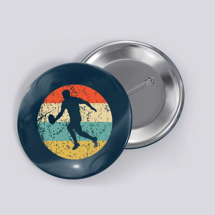 Rugby Player Retro Style Sports Button