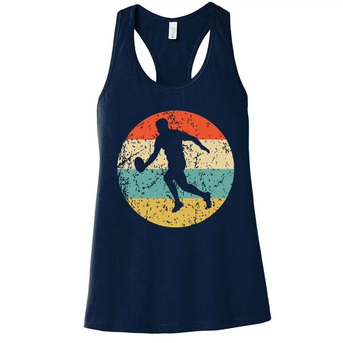 Rugby Player Retro Style Sports Women's Racerback Tank