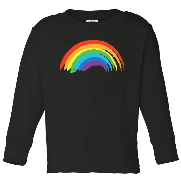 Rainbow Pride Retro Toddler Long Sleeve Shirt