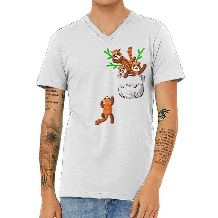 Red Panda V-Neck T-Shirt