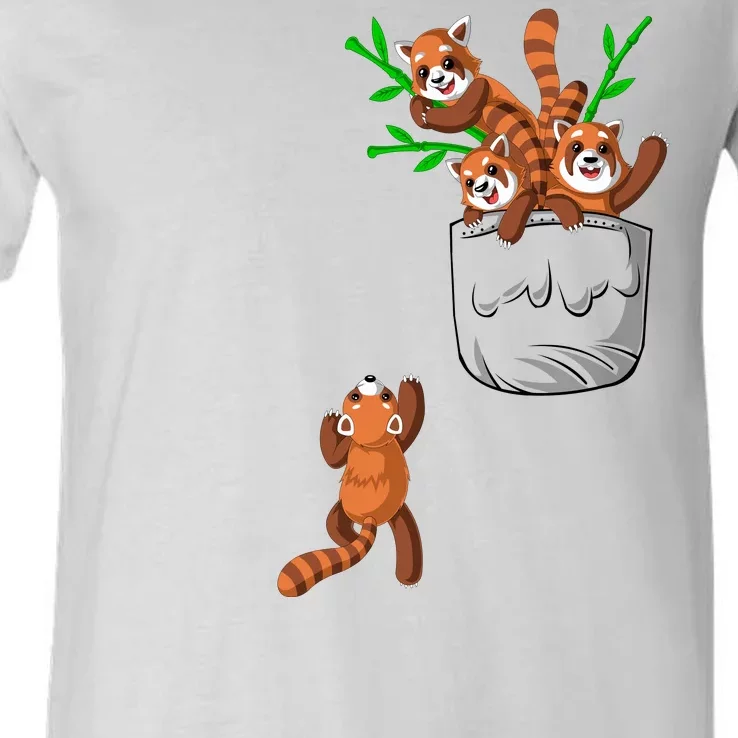 Red Panda V-Neck T-Shirt