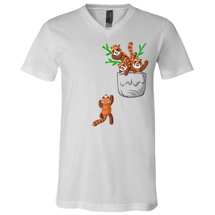 Red Panda V-Neck T-Shirt