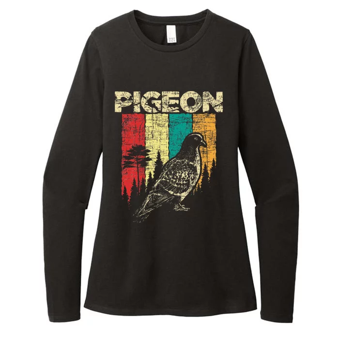 Retro Pigeon Racing Birdwatching Bird Lover Ornithologist Womens CVC Long Sleeve Shirt