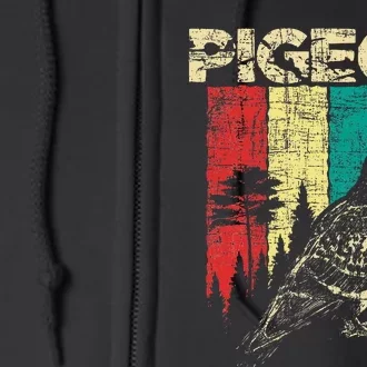 Retro Pigeon Racing Birdwatching Bird Lover Ornithologist Full Zip Hoodie