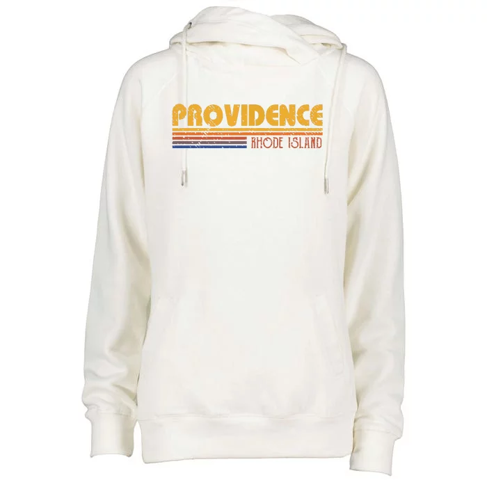 Retro Providence Rhode Island Womens Funnel Neck Pullover Hood