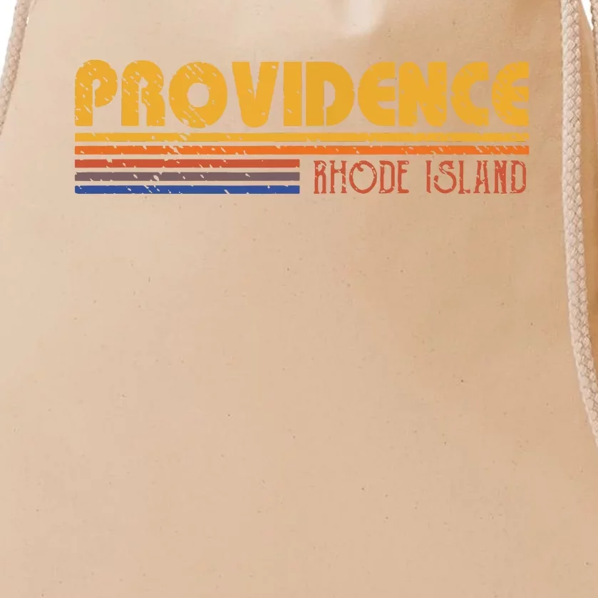 Retro Providence Rhode Island Drawstring Bag