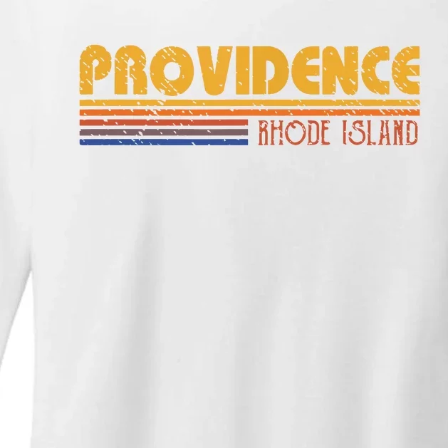 Retro Providence Rhode Island Womens CVC Long Sleeve Shirt