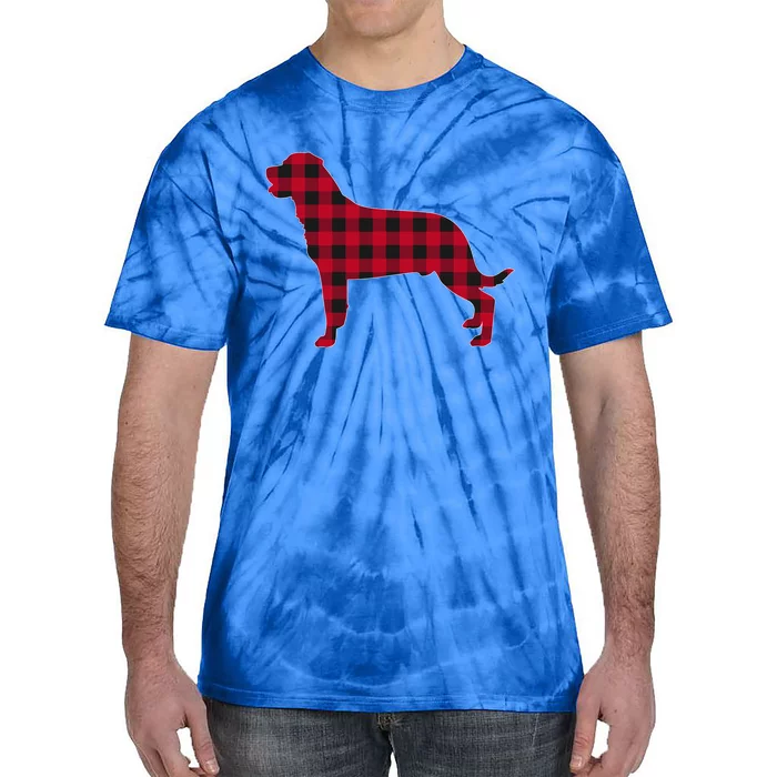 Red Plaid Rottweiler Dog Lover Christmas Matching Fam Pajama Gift Tie-Dye T-Shirt