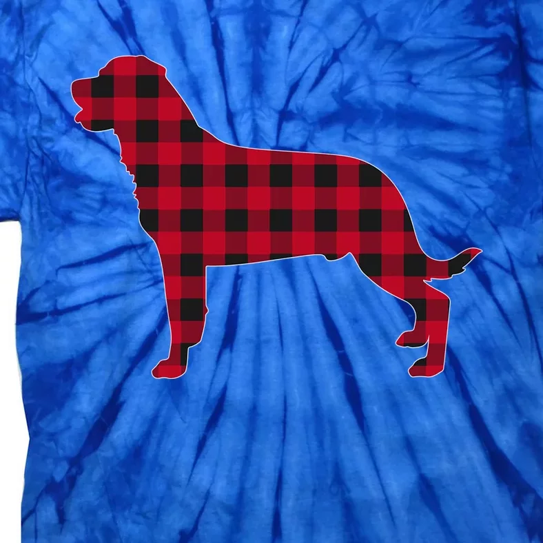 Red Plaid Rottweiler Dog Lover Christmas Matching Fam Pajama Gift Tie-Dye T-Shirt