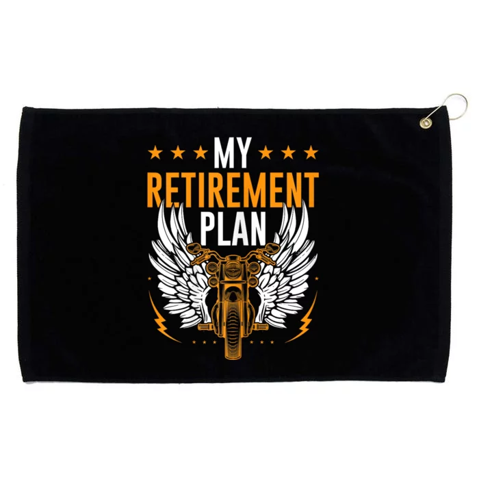 Retirement Plan Riding Motorcycle Riders Biker Grommeted Golf Towel