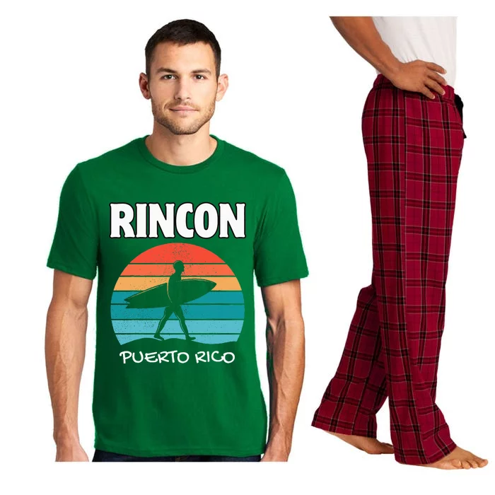 Rincon Puerto Rico Surf Retro Sunset Surfing Travel Pajama Set