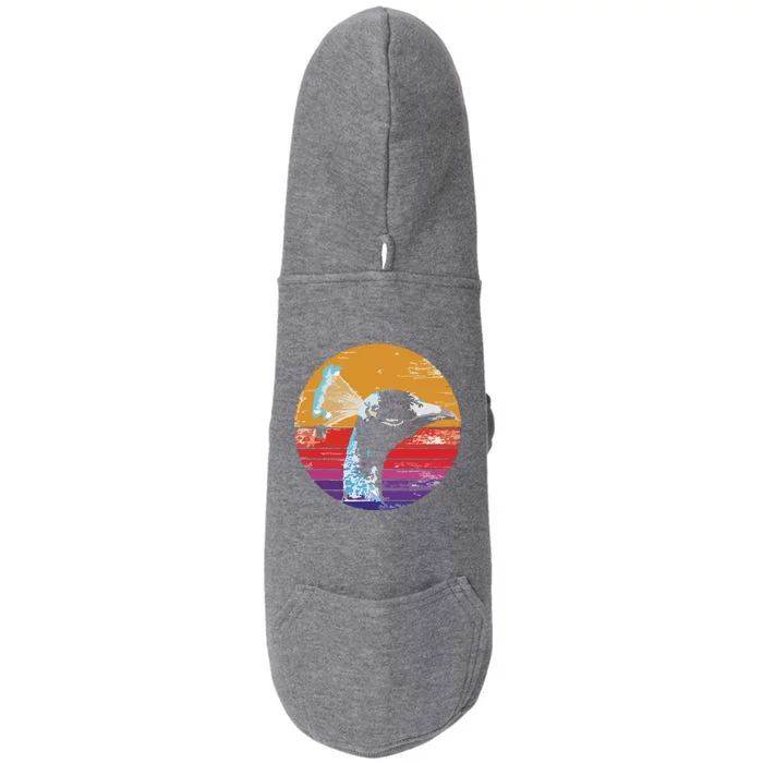 Retro Peacock Doggie 3-End Fleece Hoodie