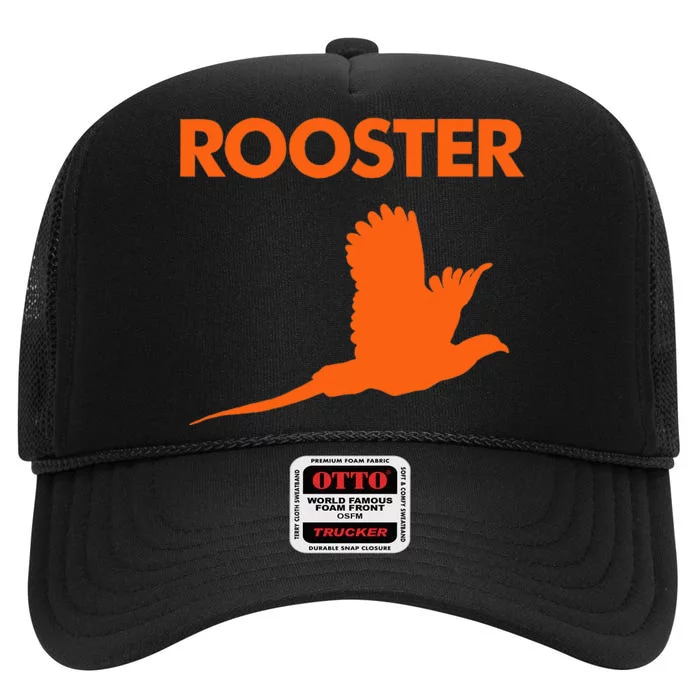 Rooster Pheasant High Crown Mesh Trucker Hat