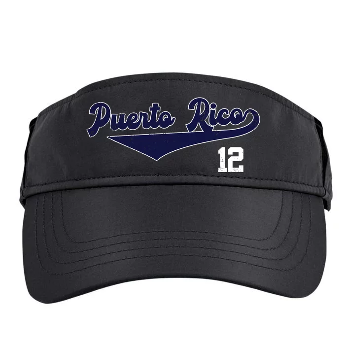 Retro Puerto Rico Beisbol Jersey Boricua Baseball 12 Adult Drive Performance Visor