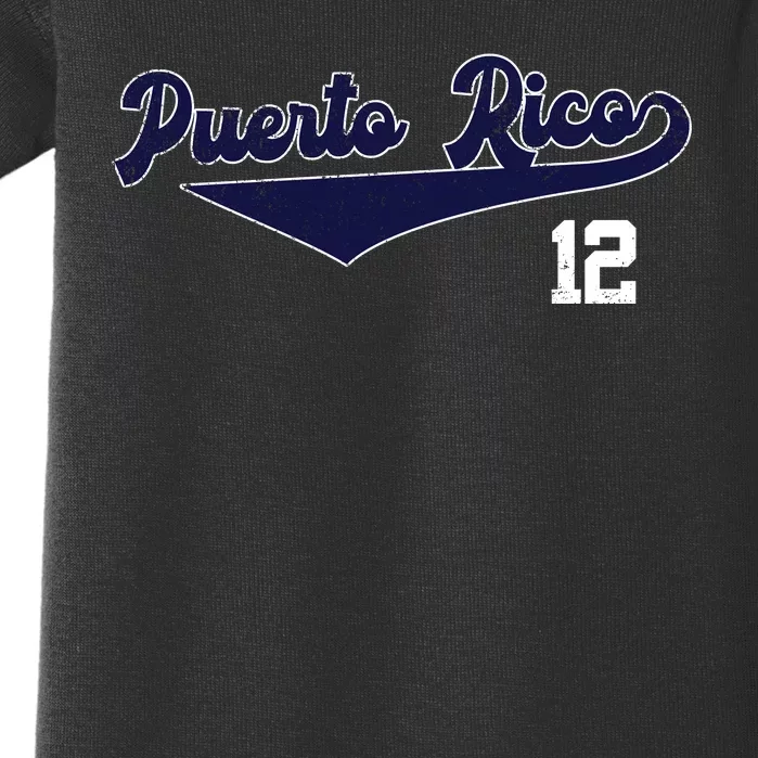 Puerto Rico Inspired Baseball Baby Jersey Bodysuit