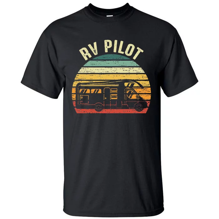 RV Pilot Retro Sunset Vintage Camper Design Tall T-Shirt