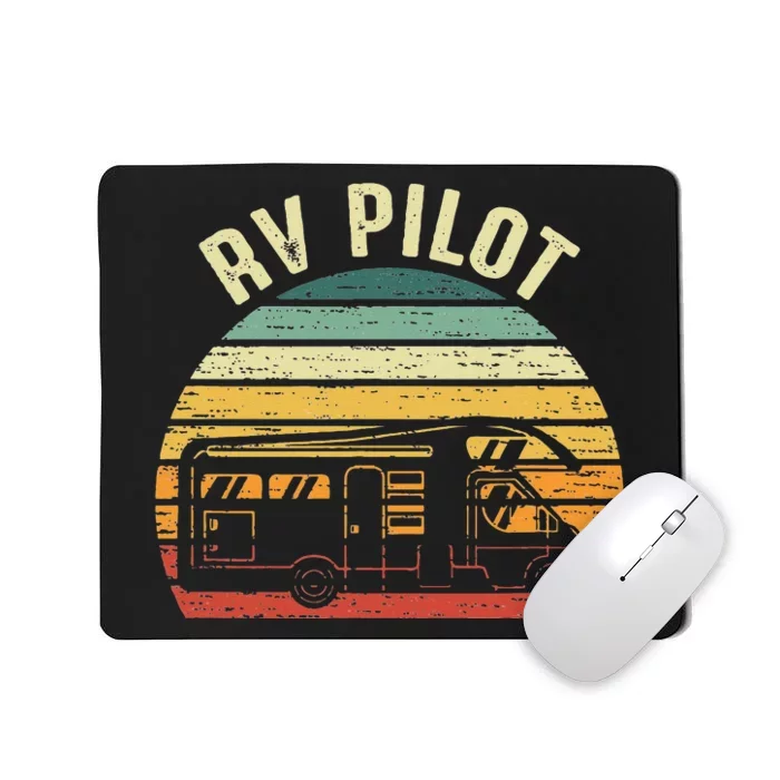 RV Pilot Retro Sunset Vintage Camper Design Mousepad