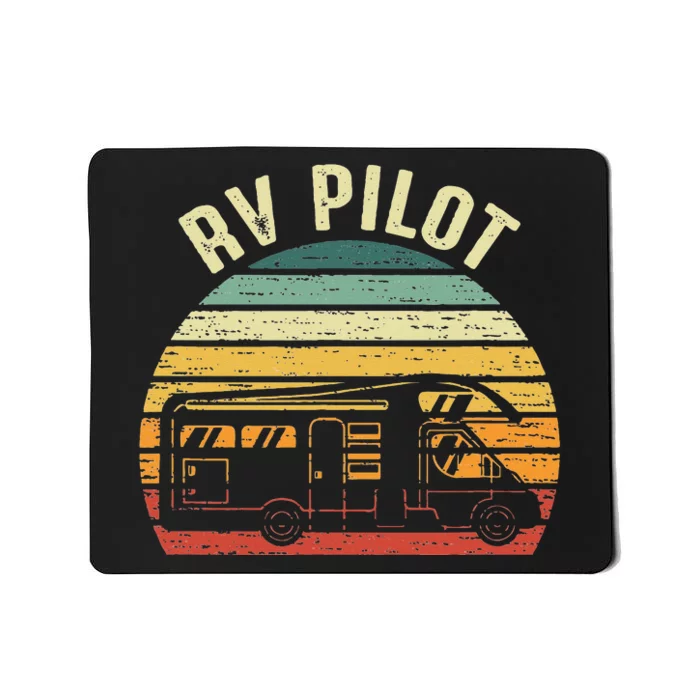 RV Pilot Retro Sunset Vintage Camper Design Mousepad