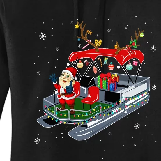 RAPO Pontoon Reindeer Christmas Merry Xmas Pontoon Captain Women's Pullover Hoodie