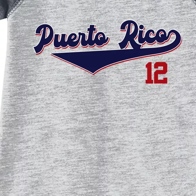 Retro Puerto Rico Beisbol Jersey Boricua Baseball 12 Infant Baby Jersey Bodysuit