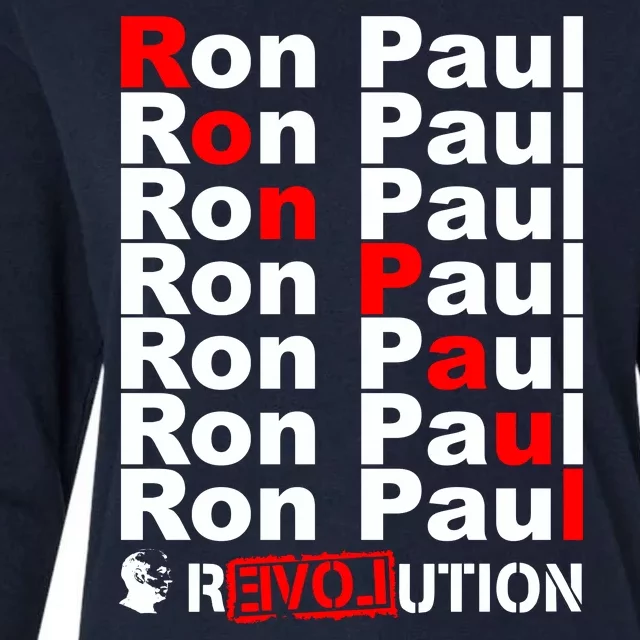 Ron Paul Revolution Word Womens Cotton Relaxed Long Sleeve T-Shirt