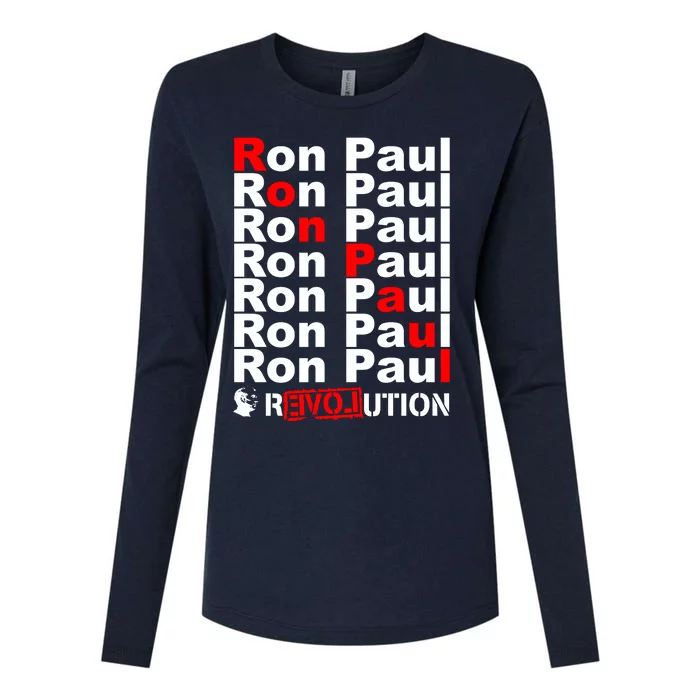 Ron Paul Revolution Word Womens Cotton Relaxed Long Sleeve T-Shirt